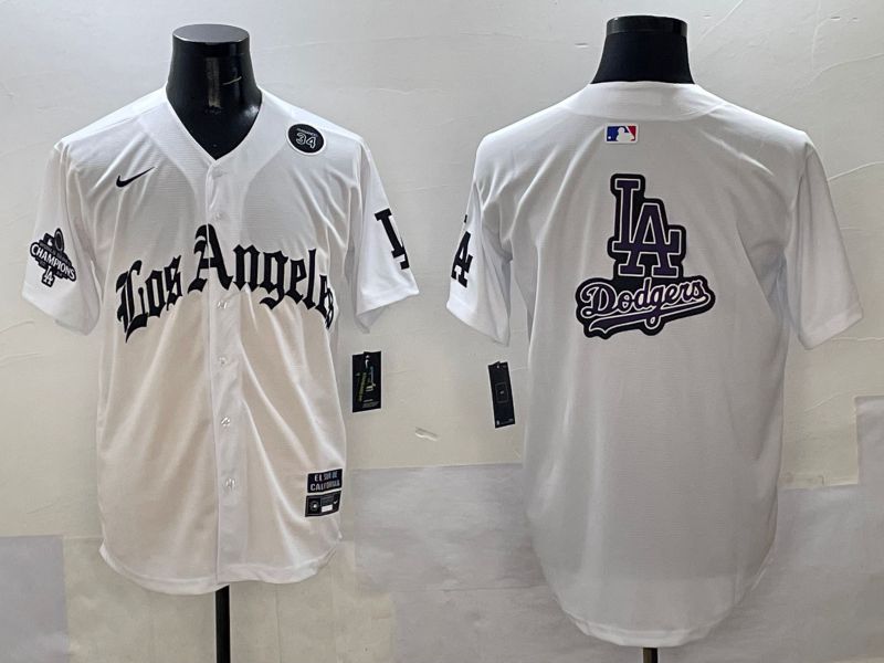 Men Los Angeles Dodgers Blank White Five generations Joint Name 2025 Nike MLB Jersey style 66
